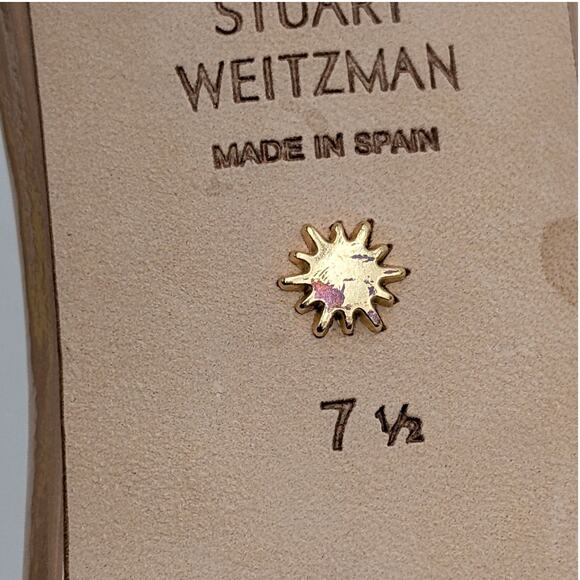 Stuart Weitzman Nudistcurve 100 Stiletto Heel Sandal Women's Tan Sz US7.5B EU38 - Picture 7 of 9
